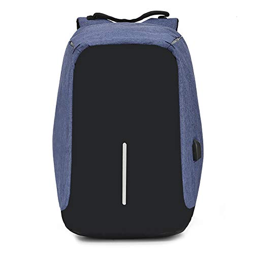 PinHui Mochila antirrobo para Hombre, Gran Capacidad, Nailon, USB, para Ocio, Viajes, Universidad, Estudiantes, Bolsa Salvaje Azul Azul