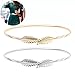 Produktbild OULII Stretchgürtel Damen Stretch Gürtel Taillengürtel Hüftgurt Blätter Floral elastischer Gürtel 2pcs (Golden Silber)