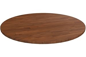 WIFESE Runde Tischplatte Ø80x1,5 cm Couchtisch Esstisch Holzplatte Massiv Multiplex Platte KüChenarbeitsplatte Holzplatte Rund Tabletop Tischplatte Eiche Dunkelbraun Behandeltes Eichenholz