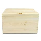 VENKON – Universal Holzkiste mit Deckel für Aufbewahrung – Kiefer naturbelassen unbehandelt – ca. 40 x 30 x 23,5 cm - 6