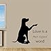 Produktbild yiyiyaya Liebe Ist EIN Vierbeiniges Wort Wand Vinyl Aufkleber Labrador Haustier Hund wasserdichte Kunst Wohnkultur Wandtattoos Zitate Kaffee 56x43 cm