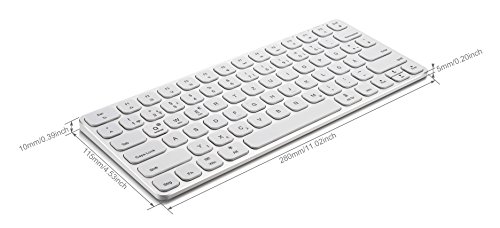 Supremery Bluetooth Tastatur Keyboard komplett aus Aluminium – mit Hintergrundbeleuchtung (schnurlos oder Kabel betrieb) für MAC OS, Windows 10/8/7, IOS 9/8, Android(QWERTZ, deutsches Tastaturlayout) - 8