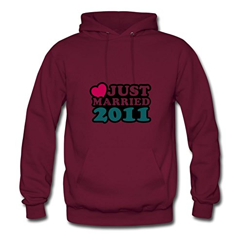 Unofficial Just Married 2011 Sweatshirts Lovely Designed Burgundy Cotton X-large Women Personalized