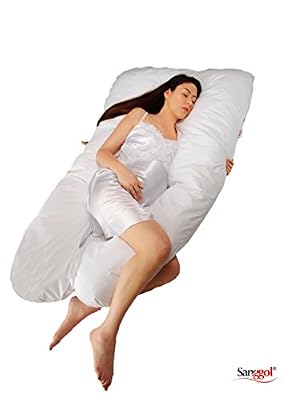 Sanggol Oreiller de maternité, Oreiller de grossesse, maternité soutien oreiller, coussin de soutien de la grossesse, soins infirmiers oreiller, blottir corps oreiller avec taie d’oreiller coton luxueux zippé (Standard)