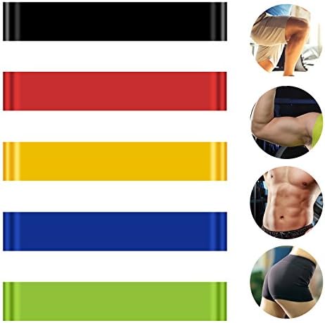 MERRINESS Resiatance Loop Bands Muscle Bands Aerobics Stretch Band Fitness Rally Band Elasticity Band Yoga Fitness Workout Pilates Rehab Improve Mobility and Strength Set of 5