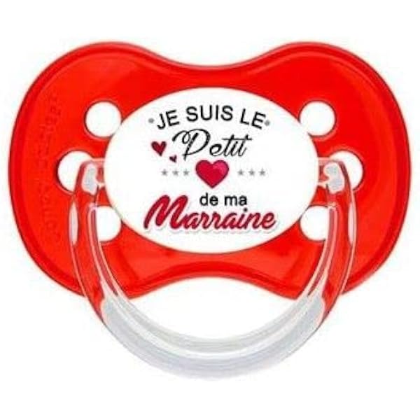 Tétine Message 'J'aime Ma Marraine' - Silicone Sans BPA 0-6 Ou 6-36 Mois
