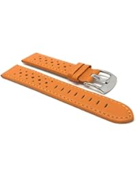 Correa universal para reloj inteligente de 20 mm – 22 mm, piel con ventilación Racer, naranja, 20MM