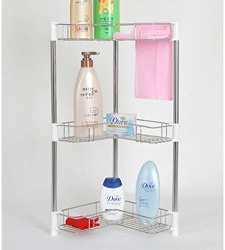 Asia Stainless Steel 3-tier Corner Bathroom Shampoo Rack Shelf Storage/sheves Organizer Cabinet Metal Steel Wire Shelving Garage