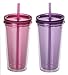 Produktbild 2er Set culinario Trinkbecher Ice Mug, Thermobecher mit 500 ml Inhalt, lila und pink
