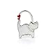 Produktbild NO:1 Schöne Katze Faltbarer Handtaschen Haken Schreibtisch Tisch Taschenhalter Mehrzweckhaken Handtaschenhalter - Silber
