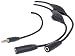 Produktbild Manhattan Audiosplitterkabel (2 Lautstärkereglern Y-Kabel, 3,5 mm Klinkenstecker auf 2X 3,5 Klinkenbuchse, 2 Individuelle Lautstärkeregler, 3m) schwarz
