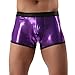 Produktbild Patchwork Lackleder Unterwäsche Herren, DoraMe Männer Weiche Boxershorts Ausbuchtung Beule Beutel Unterhose Antibakterielle Retroshorts (Violett, Asien Größe M)