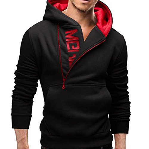 Preisvergleich Produktbild VENMO Herren Langarm Outwear Hoodie Kapuzenpulli Tops Jackenmantel (XL, Black)