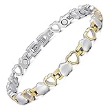 RainSo Pure Titanium Magnetic Bracelets for Women Love Heart Design with Gift Box Adjustable