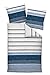 Produktbild Janine 65013 Feinbiber Bettwäsche DAVOS 155x220 cm + 80x80 cm blau-hellblau