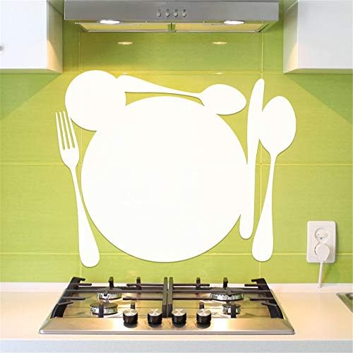 Kitchen Wall Stickers White Board Spoons, Knife, Fork and Plate for Kitchen Dining Room