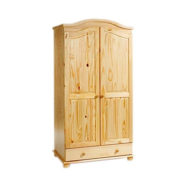 IDIMEX Garderobenschrank Dielenschrank Kleiderschrank Bergen, Kiefer, 2-Türen, Natur im Landhausstil