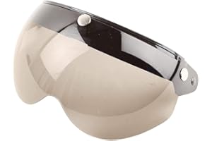 Wopohy Visera de Casco Universal 3 pulsador Protección Solar a Prueba de Viento Casco de Moto Retro de Media Cara Visera para Casco de Moto