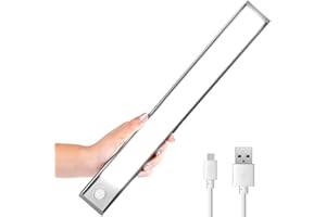 LUXJET 50 LED Armadio Sensore Movimento Luce, Luce Armadio Led Magnetica Ricaricabile con USB，Portatile,senza fili,si attacca ovunque Confezione, Armadio Scale Cucina
