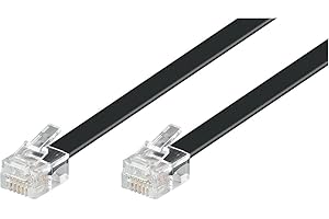 Goobay 50322 modulär anslutningskabel 6 meter, svart – RJ12-kontakt (6P6C) till RJ12-kontakt (6P6C)