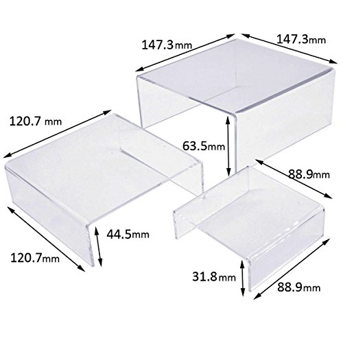 Kombination von Leben Low Profile klar, Acryl Riser Set von 3, farblos, 5.8-Inch - 2