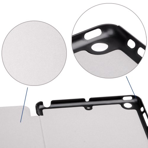 EasyAcc Ultra Slim Apple ipad mini 3 / iPad mini Retina Display / iPad mini Hülle Ledertasche Flip Case Smart Cover mit Wake up und Standfunktion für iPad mini und iPad mini 2 / ipad mini 3 (2014) – Grau, Kunstleder - 6