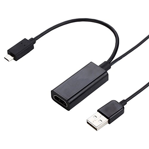 BlueBeach® Slimport Micro USB auf HDMI Adapter mit USB-Ladegerät – Konverter Kabel HDTV für Google Nexus, LG Optimus, Fujitsu stilistische, ASUS Padfone Infinity – MyDP-fähige Mobilgeräte zu HDTV, 4 K x 2 K, 3D, 1080p in schwarz - 5