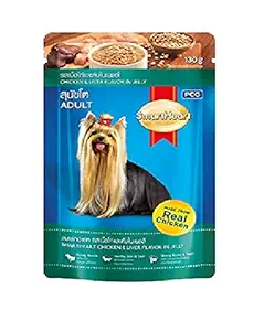 Smart Heart SH Dog Food Adult Pouch Chicken & Liver Gravey 0.08 Kg, 80 g (Pack of 12)