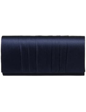 CASPAR TA390 elegante Damen Satin Clutsch Tasche Abendtasche mit vertikalen Falten