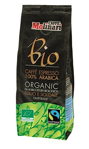 Caffè Molinari Bio Espresso 100 % Arabica aus fairem Handel, gemahlen, 2er Pack (2 x 250 g)