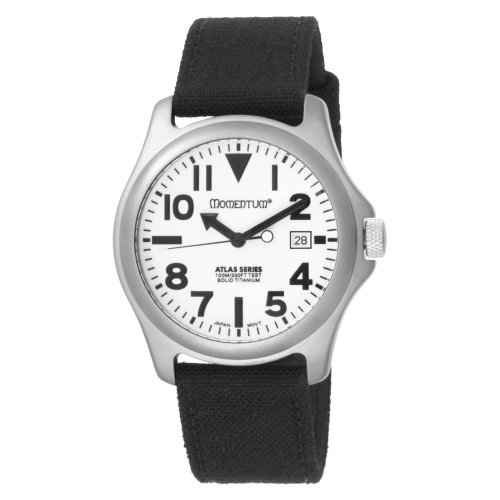 Momentum Men's 1M-SP00W6B Atlas White Dial Black Cordura Watch
