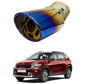 Oshotto Stainless Steel SS-008 Car Exhaust Muffler Silencer Cover Compatible with Kia Sonet (Multicolor)