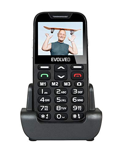 Evolveo EasyPhone XD 5,84 cm (2.3") 89 g Negro Teléfono para Personas Mayores - Teléfono móvil (Barra, SIM única, 5,84 cm (2.3"), 1,3 MP, 1000 mAh, Negro)