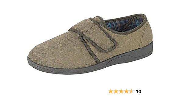 mens slippers with velcro fastening