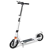 Macwheel Trottinette en Aluminium Pliable, Frein à Disque & Frein de Garde-Boue Arrière, Double Suspension, 8' Roues en PU, Patinette Portable Idéale pour des Adolescents et des Adultes (MK3)