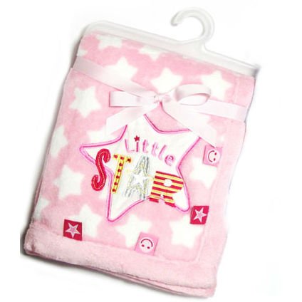 Soft Touch - Little Star Soft Fleece Pram Blanket Pink - 76 x 102cm