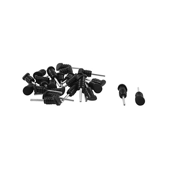 sourcing map 25 x schwar 3.5mm Ohrhörer Silikon Staubdicht Stecker Staub Schutz Stöpsel DE de