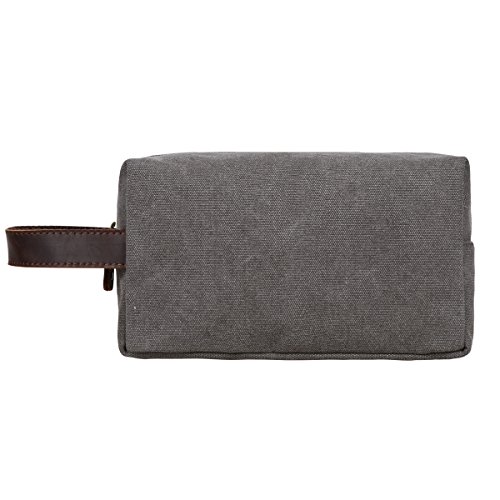 S-ZONE Canvas Kulturbeutel Reisen Organizer Shaving Dopp Kit Kosmetik Make-up-Tasche Aufbewahrungstasche - 4