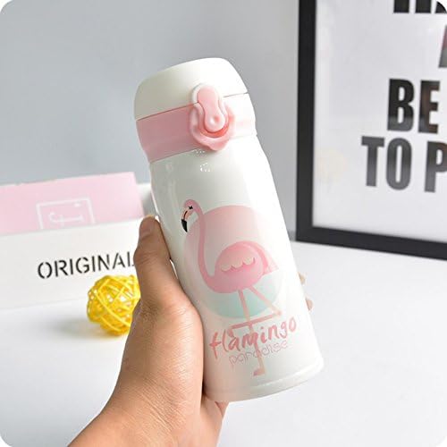 Auntwhale Cute Stainless Steel Flamingo Insulation Thermos Vacuum Cup Coffee Mug Kids Adult Water Bottle