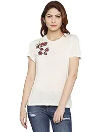 Globus Floral Embroidery T-shirt - S18CWT163-WHITE