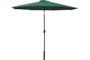Panana Garden Parasol Sun Shade Outdoor Umbrella 8 Sturdy Ribs with Crank and Tilt Mechanism for Lawn, Deck, Patio and Balcony