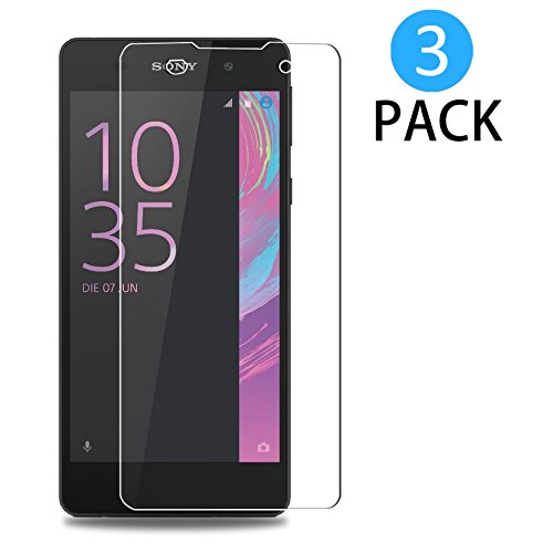 Sony Xperia E5 Panzerglas Schutzfolie 3 Stück, WEOFUN Displayschutzglas Panzerfolie für Sony Xperia E5 Schutzglas Folie 5 Zoll [0.33mm, 9H, Ultra-klar]