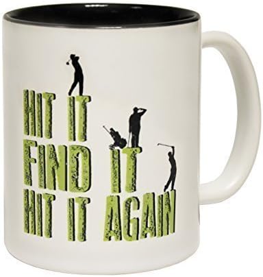 123t Mugs HIT IT FIND AGAIN Ceramic Slogan Cup With Black Interior - GIFT BOXED novelty funny