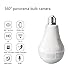 Price comparison product image Fisheye Wireless LED Light-360 Degree Wifi Camera Bulb Panorama 2 Million Pixels 1080P HD Wireless IP Network Camera Motion Sensor Iphone Android Two-Way Call