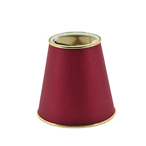 Lampenschirm Aufstecker Bordeaux Rot + Goldprofiel 11-7-11