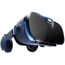 CURVAN VR - Gafas 3D de Realidad Virtual | Para Movil IOS y Android - Apple Iphone Samsung LG Huawei Sony | Pantallas 4"-6.3" | Con Auriculares | Cómodas y Ligeras 357g | Juegos y Videos 3D