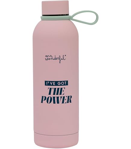 Mr.Wonderful Bottiglia Termica Acciaio 500ml: Quadrati Colorati. Mantiene Caldo/Freddo 24h