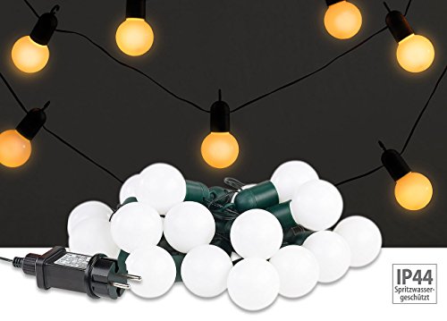 Lunartec LED-Lichterkette mit 20 Lämpchen, 1,2 Watt, warmweiß, 475 cm, IP44 - 2