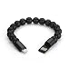 Produktbild OKCS Kugel Armband Ladekabel kompatibel für iPhone XR, XS, XS Max, X, 8, 8 Plus, 7, 7 Plus, iPad Pro, Mini, Air/iPod Touch & Nano - Schwarz