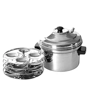 Hometronics DM Stainless Steel 4-Plates Idly Cooker 16 Cup